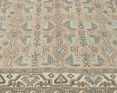 5x7 Vintage Brown Persian Style Hand Knotted Low Pile Wool Area Rug